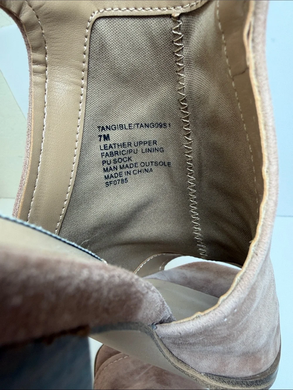 Steve Madden Suede Peep Toe Block Heel Sandals Tan/Blush Size 7